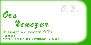 ors menczer business card